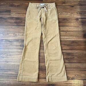 Jacob Tan Corduroy Cotton Low Rise Flare Leg Pants Women Boho Preppy Minimalist